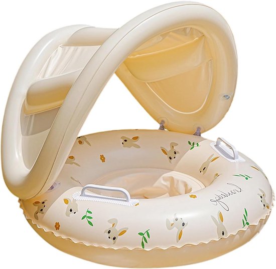 Zwembaddrijver Baby - Opblaasbare Zwemring - Veilig Spelen - Met Afneembare Luifel - 3-48 Maanden - Meerkleurig