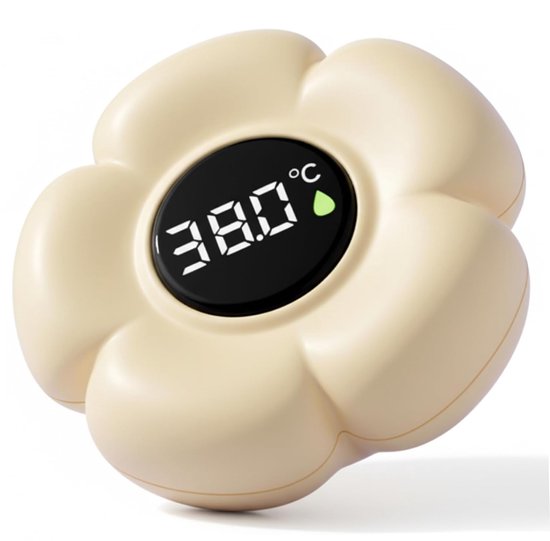 Zwevende bloemen babybadthermometer geel, badkuipthermometer met kleurwaarschuwing voor baby en peuter