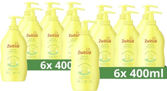 Zwitsal Anti-Klit Shampoo - Baby - met anti-prik formule en ingrediënten van natuurlijke oorsprong - 12 x 400 ml van Merkloos
