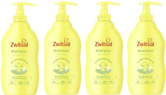 Zwitsal Anti-Klit Shampoo - Baby - met anti-prik formule en ingrediënten van natuurlijke oorsprong - 4 x 400 ml van Zwitsal