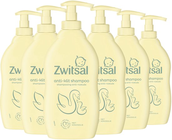 Zwitsal Anti-Klit Shampoo - Baby - prikt niet in de oogjes en helpt het babyhuidje te beschermen - 6 x 400 ml van Merkloos