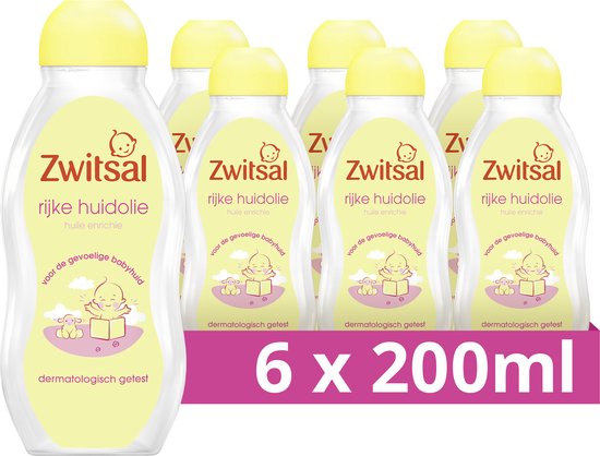 Zwitsal Baby Avocado Rijke Huidolie - 6 x 200 ml - Voordeelverpakking van Zwitsal