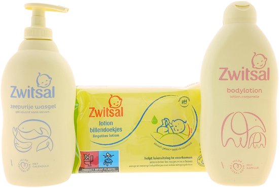 Zwitsal Baby Cadeauset - Kraamcadeau - Shampoo - Bodylotion - Billendoekjes van Zwitsal