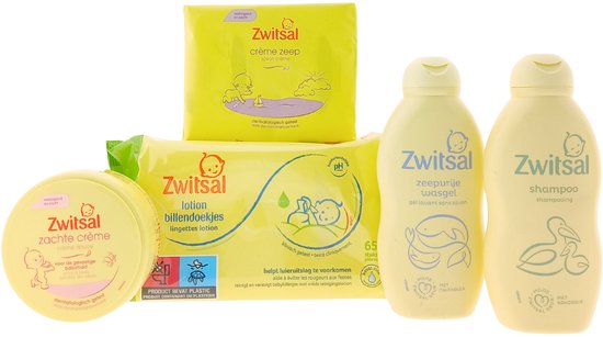 Zwitsal Baby Cadeauset Verzorgingsset Compleet - Zeep - Shampoo = Wasgel - Creme - Billendoekjes - Kraampakket van Merkloos