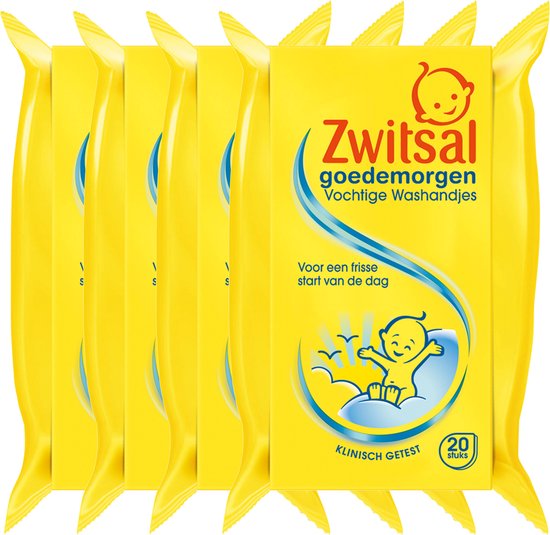 Zwitsal Baby Goedemorgen Vochtige Washandjes - 4 x 20 stuks - Voordeelverpakking van Zwitsal