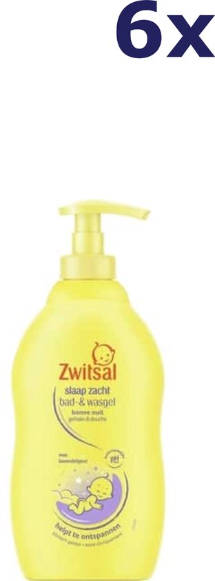 Zwitsal - Baby huidverzorging - Slaap Zacht - Bad- & Wasgel - Met Lavendelgeur - 400ml x 6 van Zwitsal