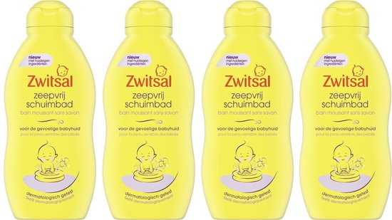 Zwitsal Baby Schuimbad Zeepvrij 4 x 200 ml Voordeelverpakking van Zwitsal