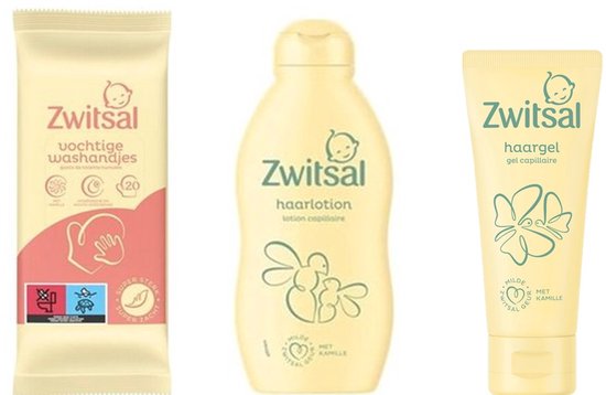 Zwitsal Baby - Washandjes + Haarlotion + Haargel - Combi Pack
