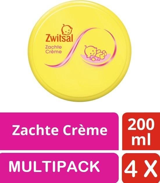 Zwitsal Baby Zacht Crème Pot - 4 x 200 ml Voordeelverpakking van Merkloos