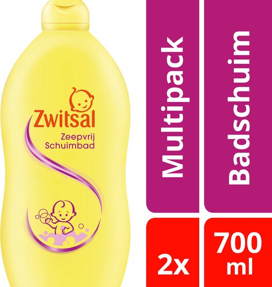 Zwitsal Baby Zeepvrij Badschuim - 2 x 700 ml - Voordeelverpakking van Zwitsal