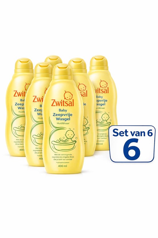 Zwitsal Baby Zeepvrije Wasgel – 400 ml – Set van 6 – Milde Babyverzorging – Voordeelverpakking van Merkloos