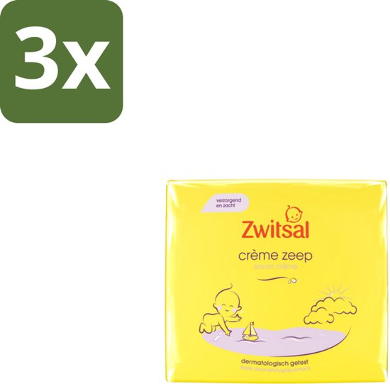 Zwitsal - Babyverzorging - Crème Zeep - Milde & Voedende Reiniging - 180 g - Bulkverpakking - 3 stuks