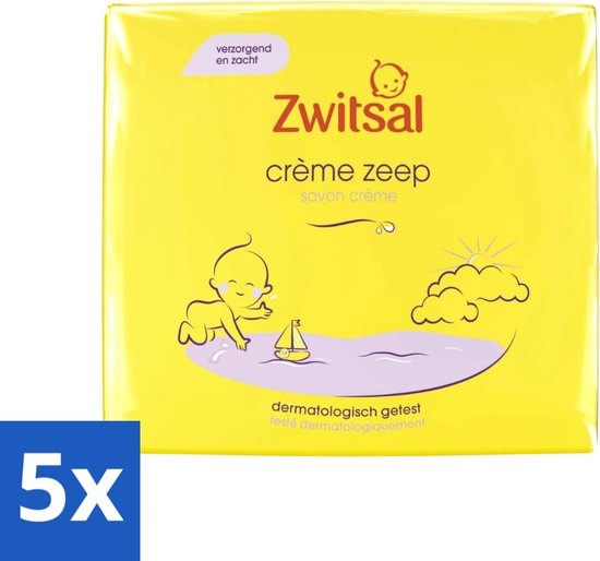 Zwitsal - Babyverzorging - Crème Zeep - Milde & Voedende Reiniging - 180 g - Bulkverpakking - 5 stuks van Zwitsal