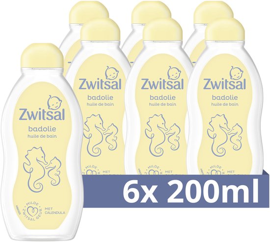 Zwitsal Badolie - Baby - met ingrediënten van natuurlijke oorsprong en calendula - 6 x 200 ml van Zwitsal