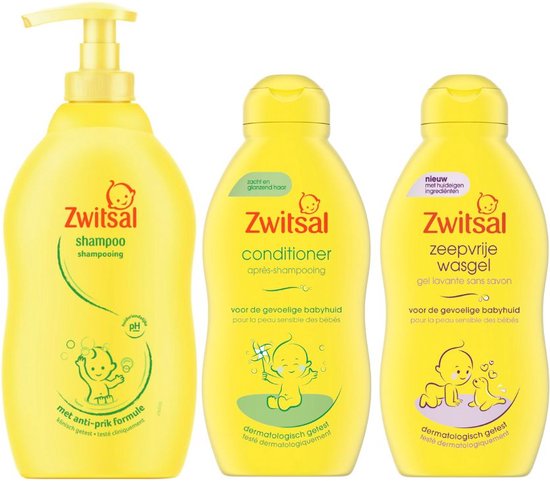 Zwitsal combinatieset: Shampoo Anti-Prik + Conditioner + Zeepvrije wasgel van Merkloos
