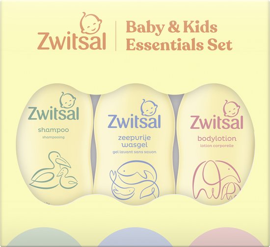 Zwitsal Essentials Geschenkset - Baby & Kids - met huideigen ingrediënten en huidvriendelijke pH - 3 x 200 ml van Merkloos