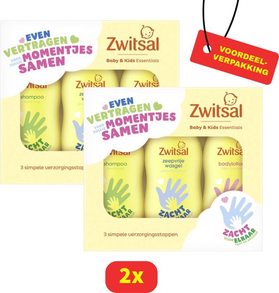 Zwitsal Essentials Kraamcadeau - Baby & Kids - huidvriendelijke pH en dermatologisch getest - 2x (3 x 200 ml) - Voordeelverpakking! van Zwitsal