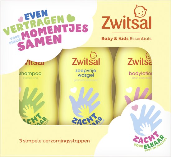 Zwitsal Essentials Kraamcadeau - Baby & Kids - huidvriendelijke pH en dermatologisch getest - 3 x 200 ml van Zwitsal