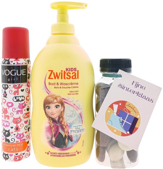 Zwitsal Girls Sinterklaas Cadeauset – 3-delig – Bad & Douche + Deo + Kruidnoten – Cadeau voor meisjes
