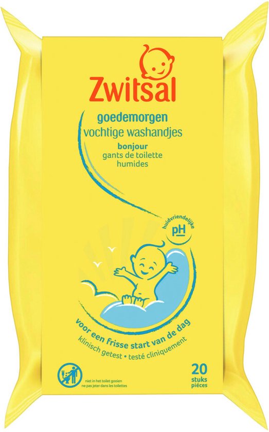 Zwitsal Goedemorgen Baby Vochtige Washandjes - 20 Stuks van Zwitsal