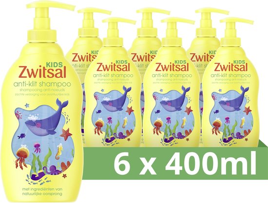 Zwitsal Kids Anti-Klit Shampoo - 6 x 400 ml - Voordeelverpakking van Zwitsal
