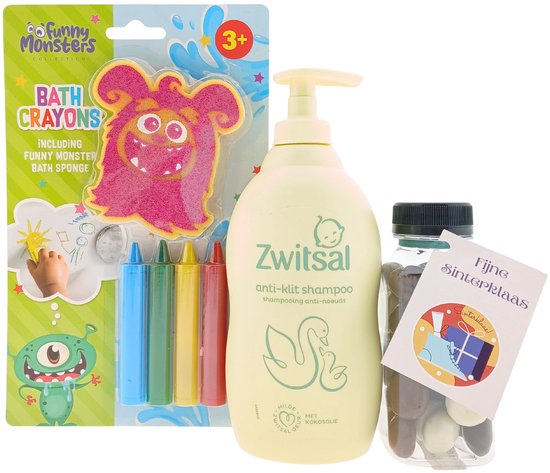 Zwitsal Kids Sinterklaas Cadeauset - 3-delig - Shampoo + Badkrijt + Kruidnoten - Cadeau voor kinderen van Zwitsal