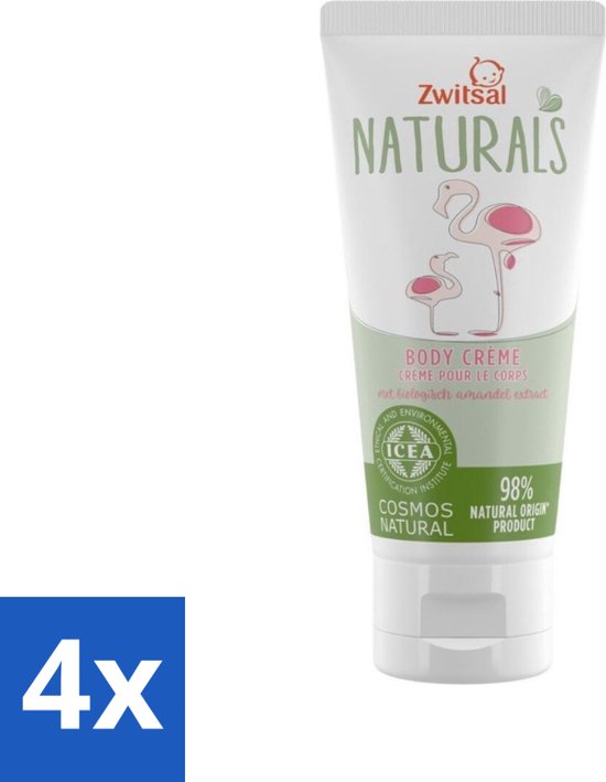 Zwitsal Naturals - Babyverzorging - Body Crème met Amandel Extract - Natuurlijke Ingrediënten - 100 ml - Voordeelverpakking - 4 stuks van Zwitsal