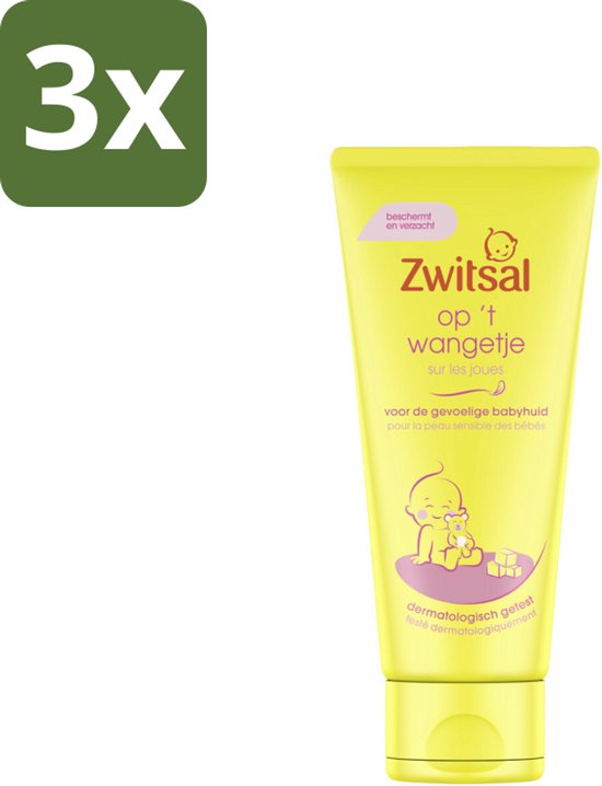 Zwitsal - Op 't Wangetje - Gezichtscrème voor Baby’s - Gevoelige Babyhuid - 100 ml - Bulkverpakking - 3 stuks van Merkloos