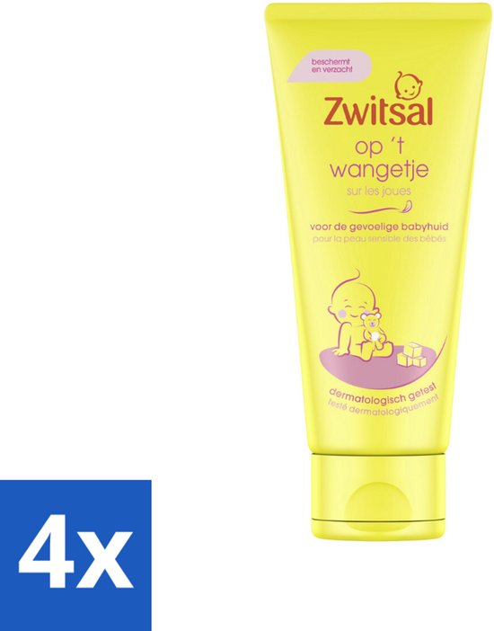 Zwitsal - Op 't Wangetje - Gezichtscrème voor Baby’s - Gevoelige Babyhuid - 100 ml - Voordeelverpakking - 4 stuks van Merkloos