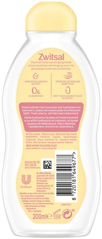 Zwitsal Rijke Huidolie - 200 ml van Merkloos