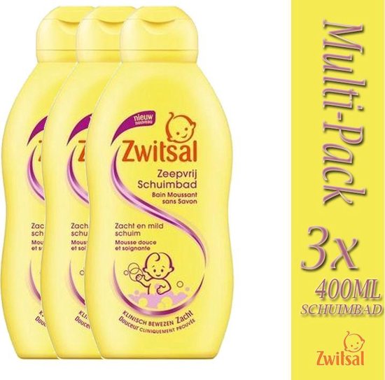 ZWITSAL Schuimbad Zeepvrij - Houdt De Huid Zacht & Beschermt Tegen Uitdrogen - 3x 400ml