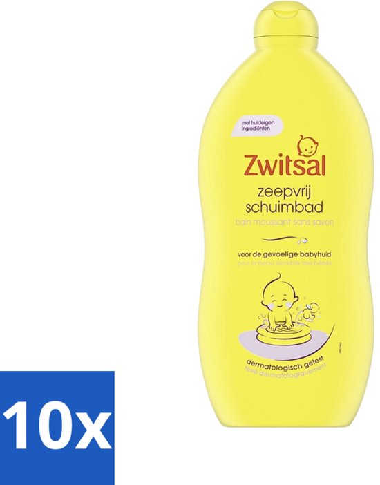 Zwitsal - Schuimbad - Zeepvrij - Huidvriendelijk - 700 ml - Bulkverpakking - 10 stuks van Merkloos