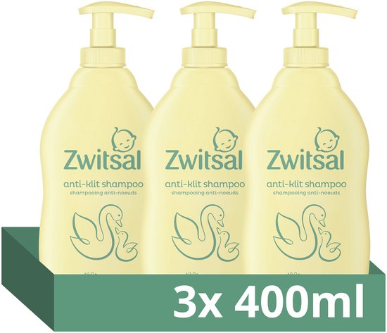 Zwitsal - Shampoo - Anti-Klit - Baby - 3 x 400 ml van Merkloos