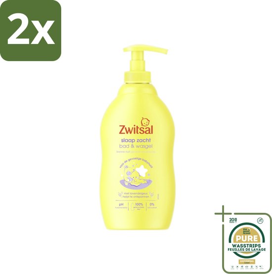 Zwitsal Slaap Zacht - Babyverzorging - Bad & Wasgel - Voor de Gevoelige Babyhuid - Lavendelgeur - 400 ml - Voordeelverpakking - 2 stuks - Lavendelgeur - Gevoelige babyhuid van Merkloos