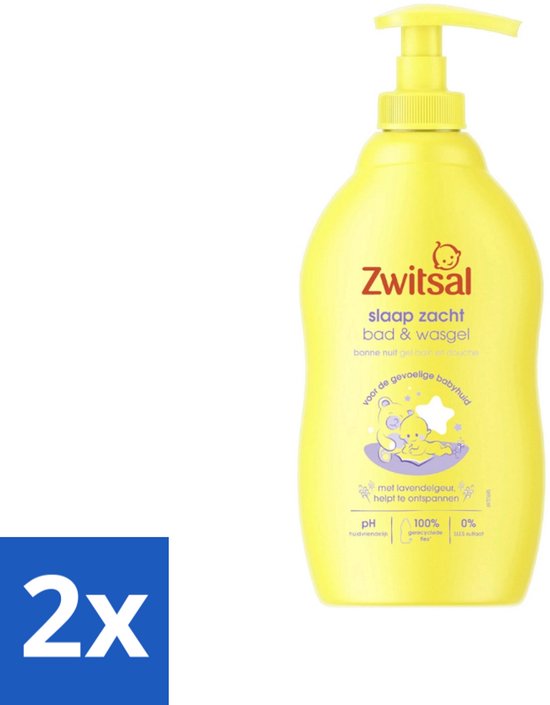 Zwitsal Slaap Zacht - Babyverzorging - Bad & Wasgel - Voor de Gevoelige Babyhuid - Lavendelgeur - 400 ml - Voordeelverpakking - 2 stuks van Zwitsal
