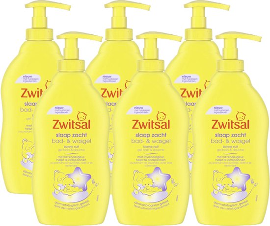 Zwitsal Slaap Zacht Bad- & Wasgel Lavendel - 6 x 400 ml - Voordeelverpakking van Zwitsal