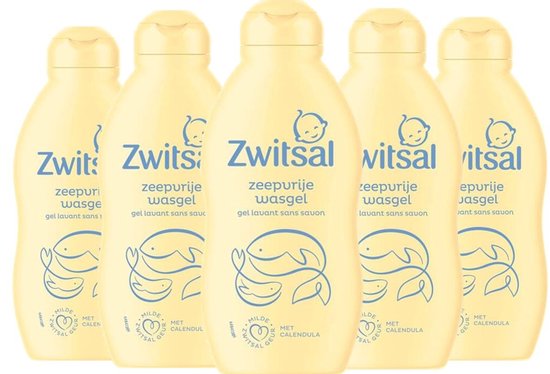 Zwitsal Wascrème - Zeepvrij 5 x 200 ml - Helpt de natuurlijke huidbarrière te beschermen - Met Calendula van Merkloos