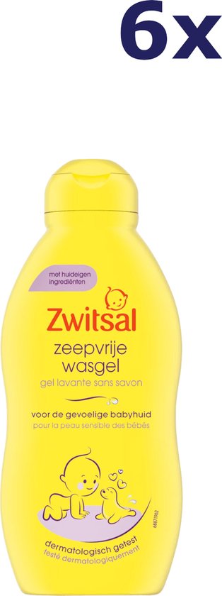 Zwitsal Wasgel - Zeepvrij - 6x200ml - Voordeelverpakking van Merkloos