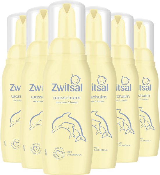 Zwitsal Wasschuim - Baby - verzorging die helpt de natuurlijke huidbarrière te beschermen - 6 x 200 ml van Merkloos