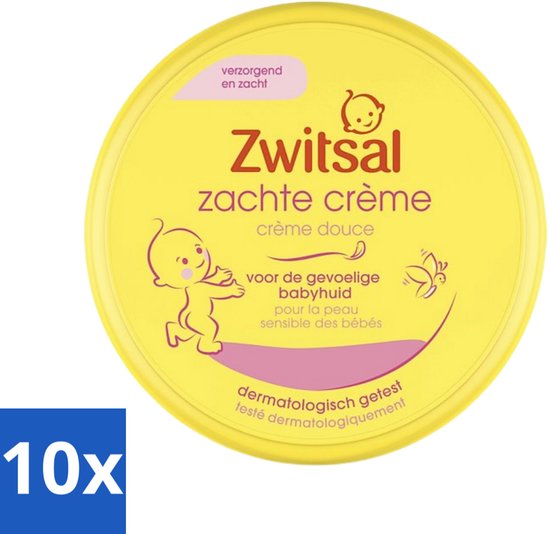 Zwitsal - Zachte Crème - Babyverzorging - Huidvriendelijke pH - Hydraterend - 200 ml - Bulkverpakking - 10 stuks van Zwitsal