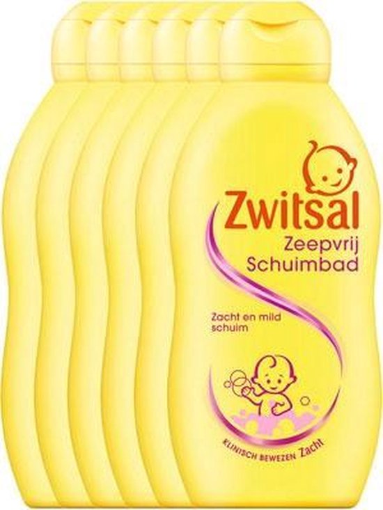 Zwitsal Zeepvrij Badschuim Baby - 6 x 200 ml - Voordeelverpakking van Zwitsal