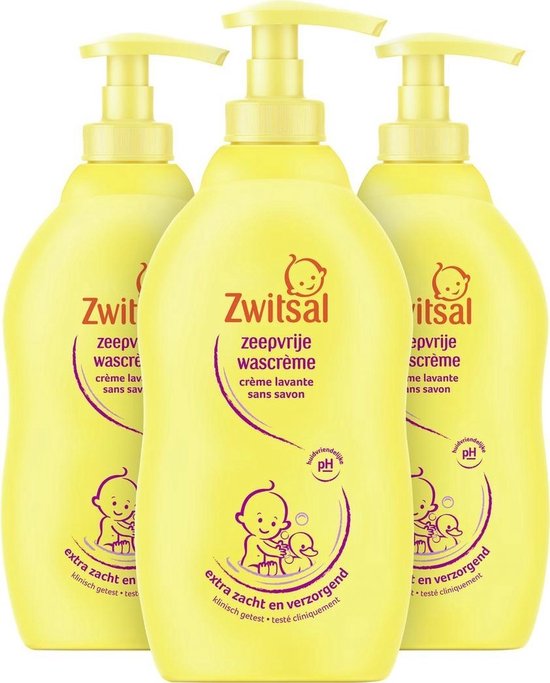 Zwitsal - Zeepvrije Wascreme - 3 x 400ml - Voordeelpack van Zwitsal