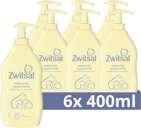 Zwitsal Zeepvrije Wascrème - Baby - helpt de natuurlijke huidbarrière te beschermen - 6 x 400 ml van Zwitsal