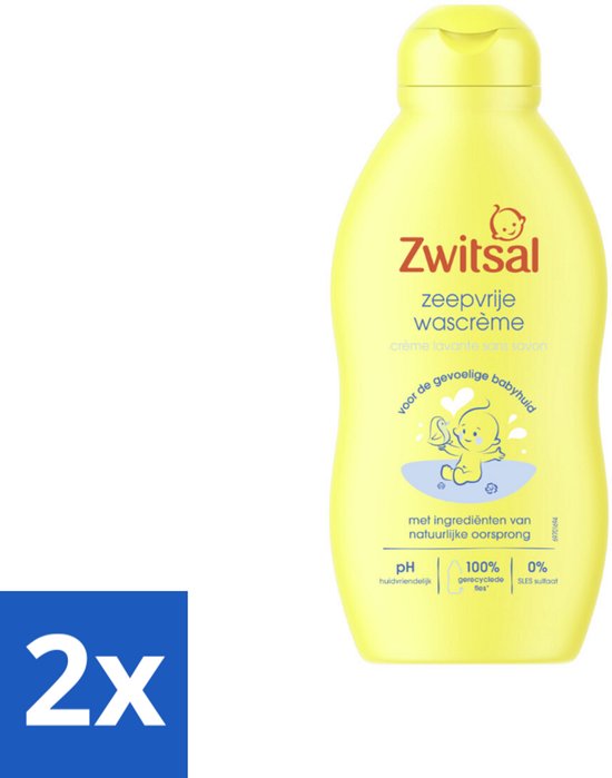 Zwitsal - Zeepvrije Wascrème - Milde Reiniging - Gevoelige Babyhuid - 200 ml - Voordeelverpakking - 2 stuks van Zwitsal