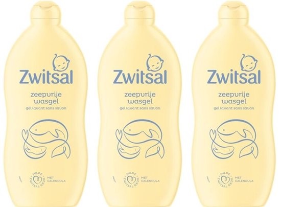 Zwitsal Zeepvrije Wasgel - Baby - helpt de natuurlijke huidbarrière te beschermen - 3 x 700 ml