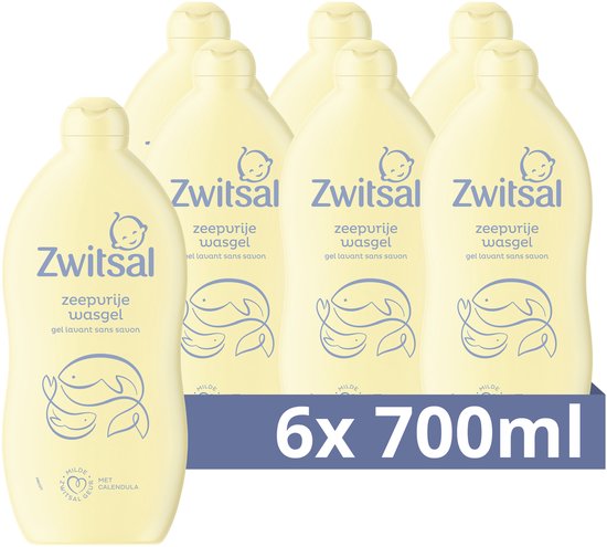 Zwitsal Zeepvrije Wasgel - Baby - helpt de natuurlijke huidbarrière te beschermen - 6 x 700 ml van Merkloos