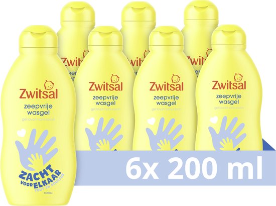Zwitsal Zeepvrije Wasgel - Baby - met ingrediënten van natuurlijke oorsprong zonder SLES-sulfaat - 6 x 200 ml van Zwitsal