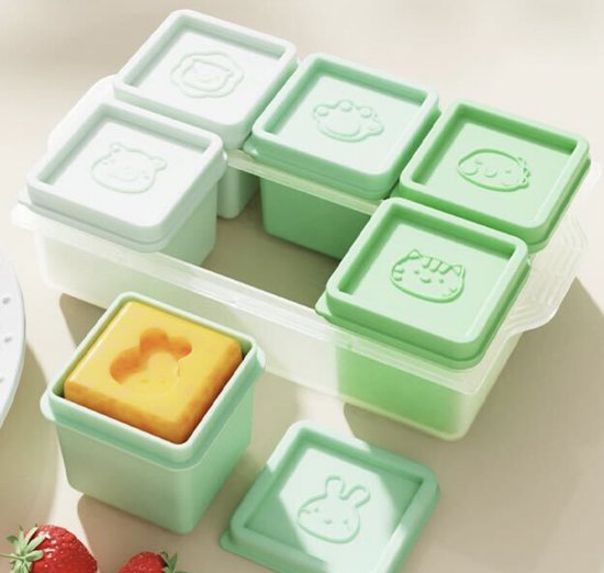 ZYLARO Babyvoeding bewaarbakjes set - 6x110ml siliconen baby bakjes met deksel - Magnetron & vaatwasmachinebestendige - Moedermelk bewaren - Diepvriesbakjes - 100% BPA vrij - Groen/licht Groen set van Merkloos