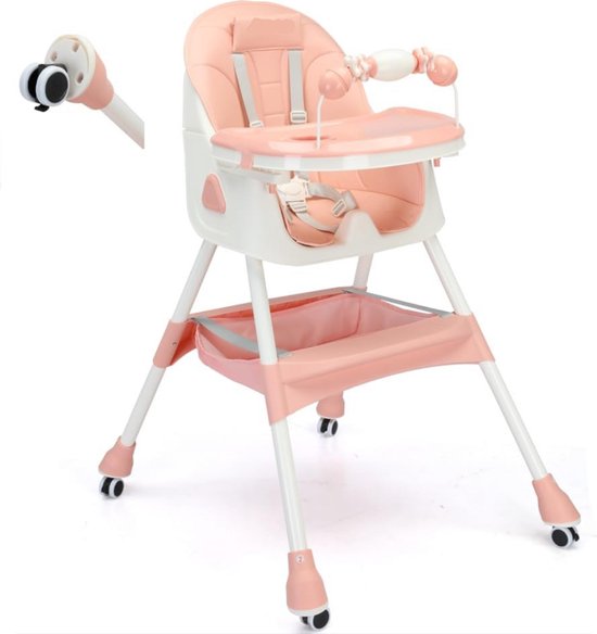 Zylo® Kinder Eetstoel - Baby Eetstoel - Kinderstoel Baby - 25x44x92 - Roze