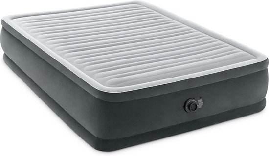 Zylo® Luchtbed met Ingebouwde Pomp - Luchtbed met Pomp - 2 Persoon - Comfort Plush Verhoogd Luchtbed - 152x203x46cm - Grijs van Zylo